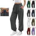 thumbnail image 1 of Diufon Sweat Pants for Womens Drawstring High Waisted Athletic Joggers Workout Baggy Cuffed Sweatpants with Pockets, 1 of 10