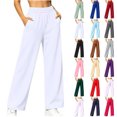 thumbnail image 1 of Diufon Wide Leg Sweatpants Women High Waisted Pull On Jogger Pants Fleece Lined Lounge Pants with Pockets, 1 of 9