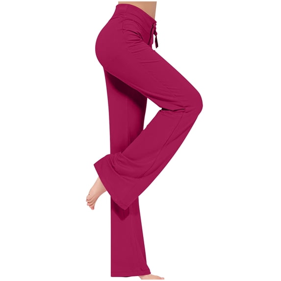 Diufon Wide Leg Yoga Pants for Women High Waist Workout Flared Pant Casual Drawstring Running Trousers