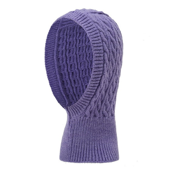 Diufon Winter Hooded Scarf Hat for Women Knitted Thickened Warm Beanie Hats Ear Covered Outdoor Ski 2 in 1 Cap