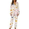 thumbnail image 1 of Diufon Women Pajama Set Valentine's Day Graphic Printed Long Sleeve Button Down Shirts and Pants 2 Piece Outfits, 1 of 6