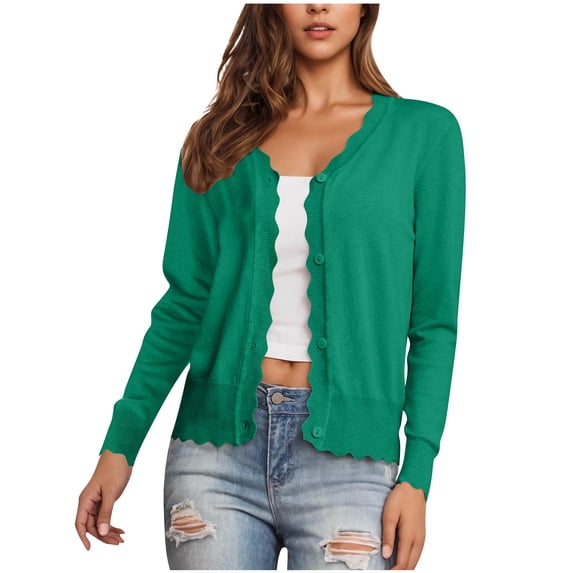 Diufon Women's Cardigans Lightweight Casual Long Sleeve Knit Button Front Cardigan Sweater Fall Winter Warm Jacket