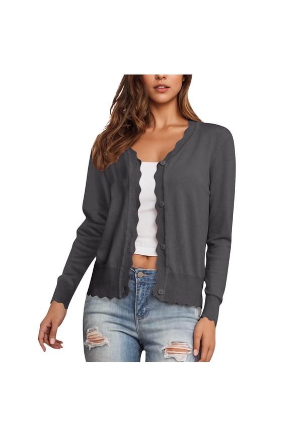 Women's Cardigans Lightweight Casual Long Sleeve Knit Button Front Cardigan Sweater Fall Winter Warm Jacket