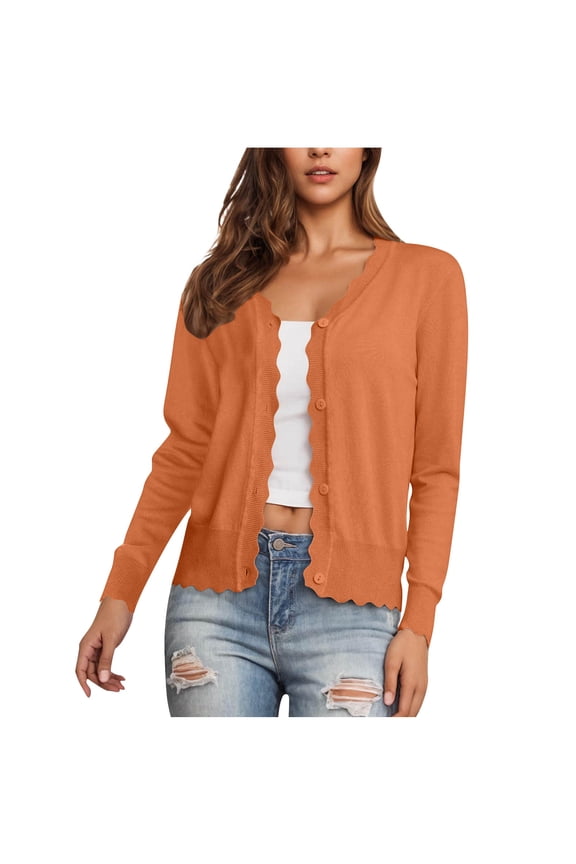 Women's Cardigans Lightweight Casual Long Sleeve Knit Button Front Cardigan Sweater Fall Winter Warm Jacket