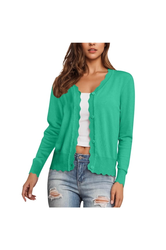 Women's Cardigans Lightweight Casual Long Sleeve Knit Button Front Cardigan Sweater Fall Winter Warm Jacket
