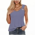thumbnail image 1 of Diufon Women's Casual Tank Tops Soft Comfy Sleeveless V Neck Loose Shirts Summer Solid Color Basic Tee Vest, 1 of 4