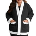thumbnail image 1 of Diufon Women's Fleece Bed Jacket Fall Winter Long Sleeve Thickened Warm Pajama Coat Casual Home Sleep Cardigan, 1 of 10