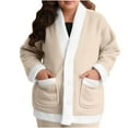 thumbnail image 1 of Diufon Women's Fleece Bed Jacket Fall Winter Long Sleeve Thickened Warm Pajama Coat Casual Home Sleep Cardigan, 1 of 9