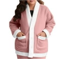 thumbnail image 1 of Diufon Women's Fleece Bed Jacket Fall Winter Long Sleeve Thickened Warm Pajama Coat Casual Home Sleep Cardigan, 1 of 10
