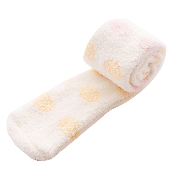 Diufon Women's High Thigh Socks Fleece Over Knee Long Stockings Polka Dot Printed Casual Tight Leg Stocking