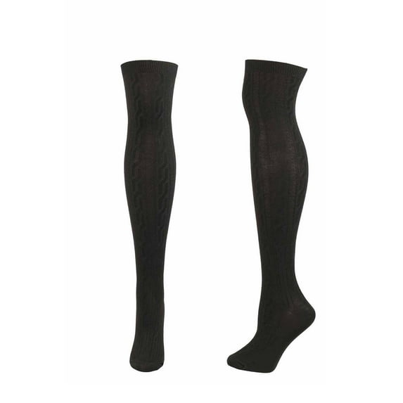 Diufon Women's Knit Thigh High Boot Socks Fall Winter Over the Knee Long Leg Socks Comfy Solid Color Stockings