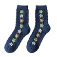 thumbnail image 1 of Diufon Women's Knitted Cotton Socks Vintage Floral Pattern Print Crew Socks Casual Soft Home Middle Tube Socks, 1 of 4