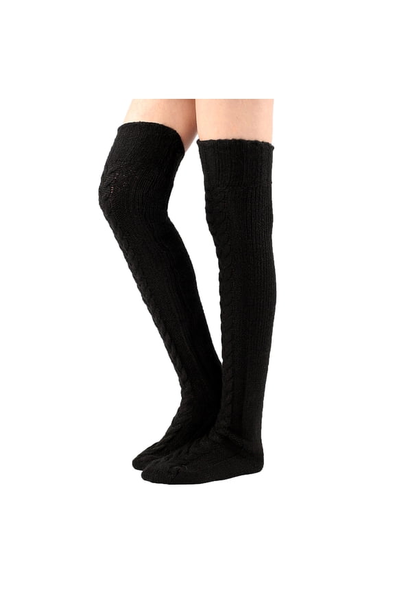 Women's Knitted Long Socks Fall Winter Knee-High Thickened Warm Stockings Casual Comfort Leg Socks