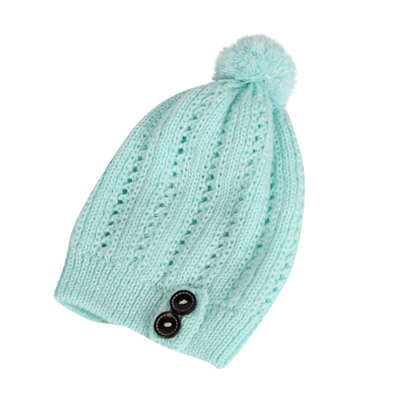 Diufon Women's Knitted Warm Hat Ladies Winter Thickened Ear Covered Button Stretch Beanie Hats Outdoor Ski Cap
