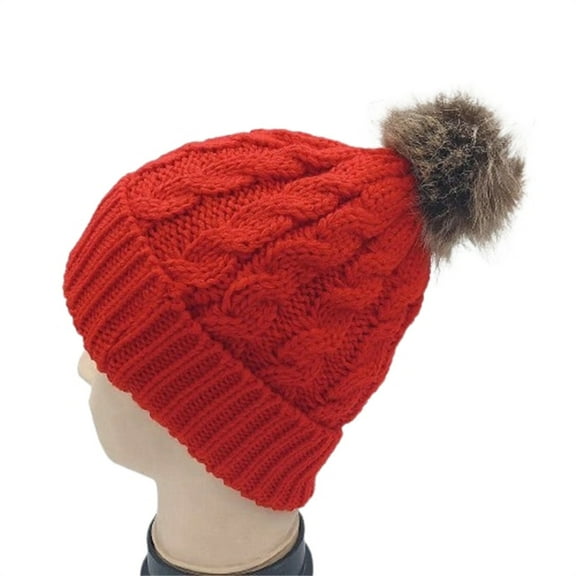 Diufon Women's Knitted Warm Hat Ladies Winter Thickened Ear Covered Stretch Beanie Hats Outdoor Ski Cap