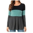 thumbnail image 1 of Diufon Women's Maternity Dress Tops Casual Soft Pleated Long Sleeve Crewneck Top Pregnant Nursing Blouses, 1 of 7