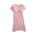 thumbnail image 1 of Diufon Women's Maternity Nursing Nightdress Short Sleeve V Neck Nightgowns with Built in Bra Soft Pajama Dress, 1 of 3