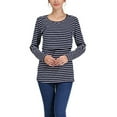 thumbnail image 1 of Diufon Women's Maternity Nursing Top Striped Long Sleeve Crewneck Shirts Breastfeeding Postpartum Basic Blouse, 1 of 4