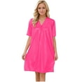 thumbnail image 1 of Diufon Women's Nightgowns Summer Casual Lace V Neck Short Sleeve Pajamas Dress Plus Size Home Sleepwear, 1 of 7