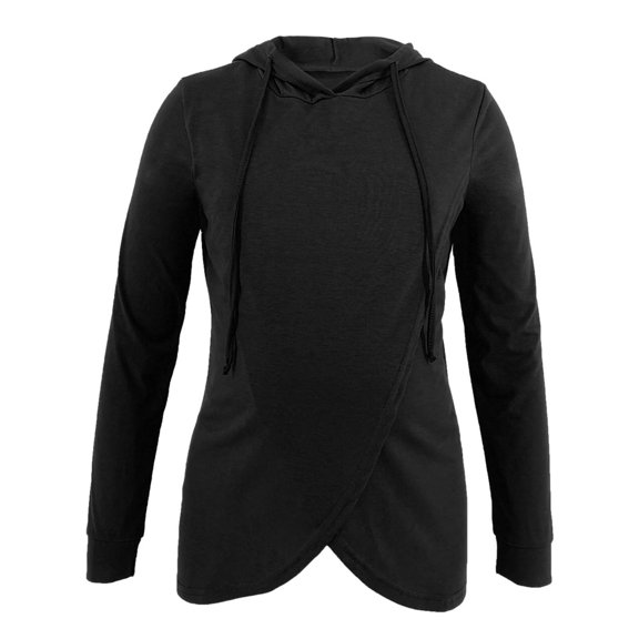 Diufon Women's Nursing Sweatshirt Maternity Long Sleeve Loose Hooded Sports Shirt for Pregnancy Breastfeeding