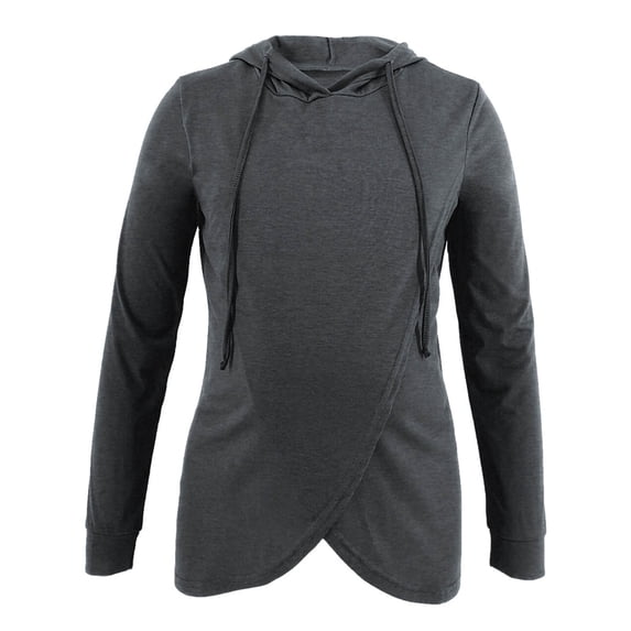 Diufon Women's Nursing Sweatshirt Maternity Long Sleeve Loose Hooded Sports Shirt for Pregnancy Breastfeeding