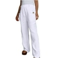 thumbnail image 1 of Diufon Women's Plus Size Palazzo Pant Cotton Linen Straight Pants Solid Color High Rise Lounge Trouser S-5XL (Small, White), 1 of 5