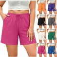 thumbnail image 1 of Diufon Women's Plus Size Shorts Oversize Loose Shorts for Sport Running Drawstring Athletic Shorts with Pockets, 1 of 8