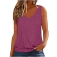 thumbnail image 1 of Diufon Women's Plus Size Vest V Neck Sleeveless Tank Tops Summer Casual Solid Color Blouses, 1 of 5