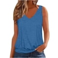 thumbnail image 1 of Diufon Women's Plus Size Vest V Neck Sleeveless Tank Tops Summer Casual Solid Color Blouses, 1 of 5