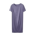 thumbnail image 1 of Diufon Women's Soft Pajamas Dress Summer Thin Short Sleeve Crewneck Nightgowns Casual Plus Size Sleepwear, 1 of 4