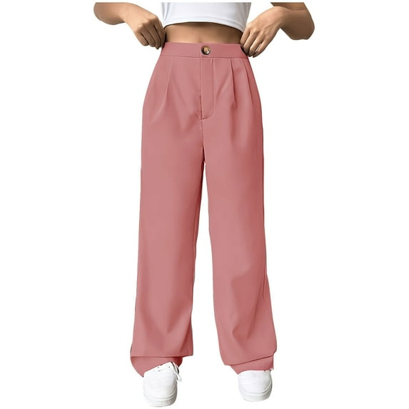 Diufon Women's Suit Pants High Waisted Wide Leg Loose Dressy Trousers Trendy Versatile Office Work Pant