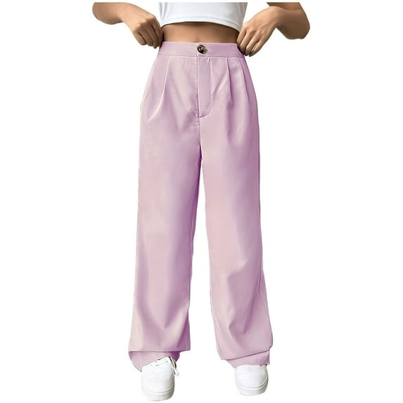 Diufon Women's Suit Pants High Waisted Wide Leg Loose Dressy Trousers Trendy Versatile Office Work Pant