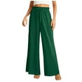 thumbnail image 1 of Diufon Women's Summer Casual Pants Wide Leg Loose Elastic High Waisted Drawstring Dress Pant with Pockets, 1 of 5