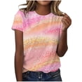 thumbnail image 1 of Diufon Women's Summer Short Sleeve Tunic Casual Loose Round Neck Shirts Sparkling Printed Tees, 1 of 4