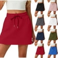 thumbnail image 1 of Diufon Red Tennis Skirts for Women with Shorts Summer Casual Drawstring Gym Yoga Skorts with Built-in Pockets, 1 of 7