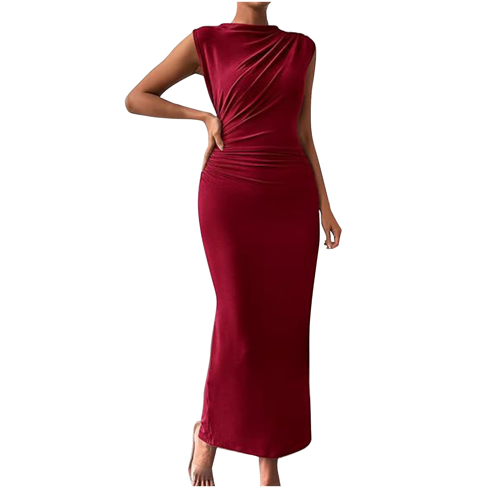 Women's Solid Color Strapless Button Short-sleeved Tight-fitting Hip Dress