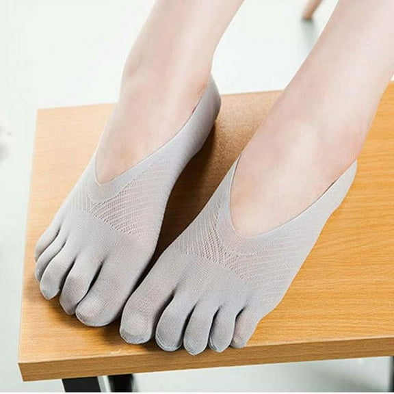 Diufon Women's Toe Socks No Show Five Finger Non-Slip Liner Socks for Sport Solid Color Socks
