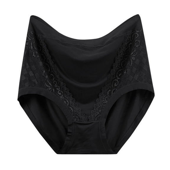 Diufon Women's Underwear Cotton High Waist Full Coverage Plus Size Briefs Breathable Soft Solid Color Panties