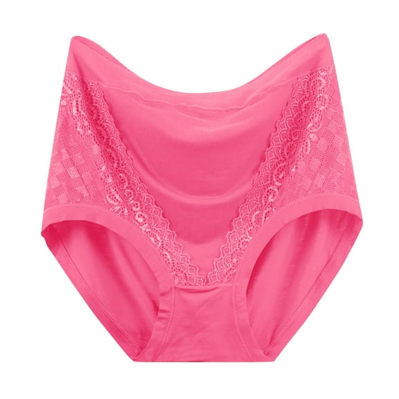 Diufon Women's Underwear Cotton High Waist Full Coverage Plus Size Briefs Breathable Soft Solid Color Panties