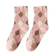 thumbnail image 1 of Diufon Women's Vintage Crew Socks Cotton Plaid Pattern Print Middle Tube Socks Soft Lightweight Home Socks, 1 of 4
