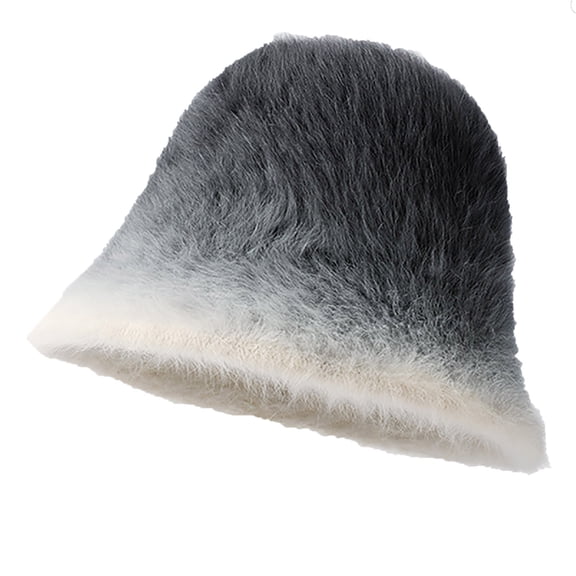 Diufon Women's Winter Bucket Hat Plush Windproof Solid Color Warm Hats Ladies Wool Outdoor Fisherman Hats