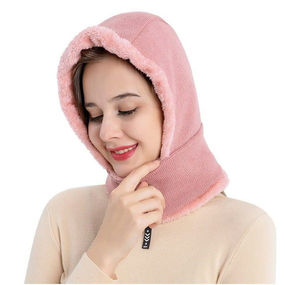 Diufon Women's Winter Warm Hats Ear Flaps Fleece Lined Beanie Caps Zipper Scarf Cycling Ski Hat 2 in 1 Cap