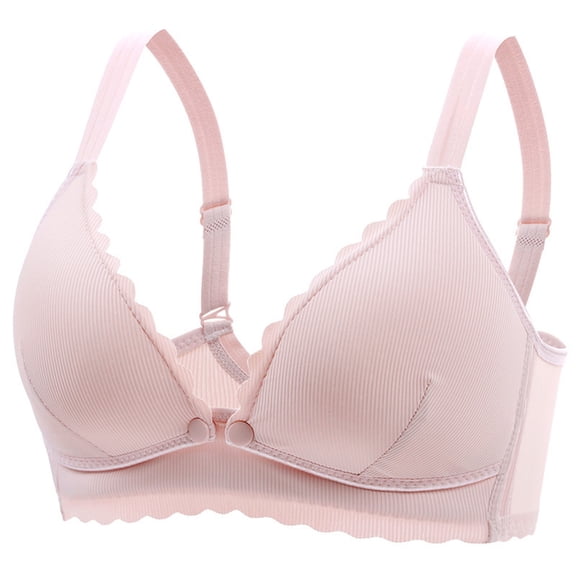 Diufon Women's Wireless Comfortable Bra Front Closure Postpartum Breastfeeding Support Push Up Deep V Neck Bras
