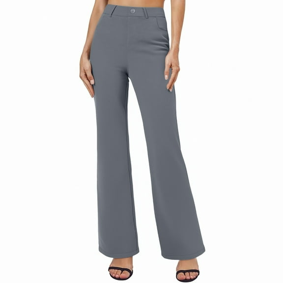 Diufon Women's Work Pants High Waisted Wide Leg Formal Business Suit Pants Casual Office Trousers with Pockets