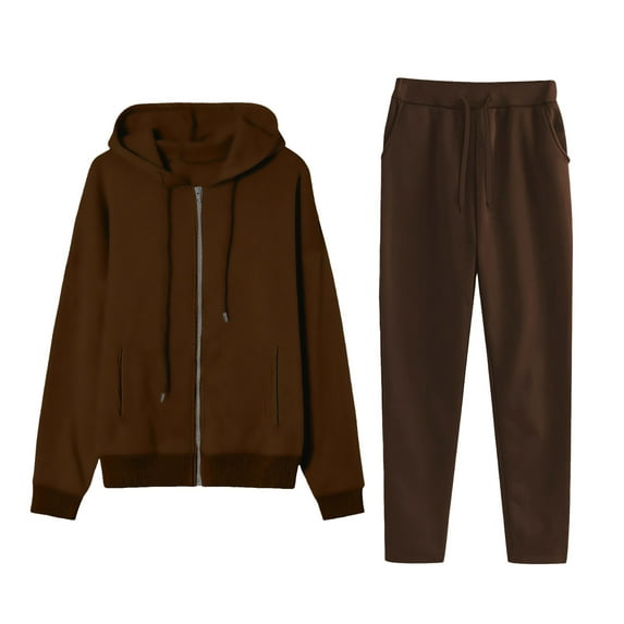 Diufon Womens 2 Piece Outfits Long Sleeve Zip-Up Hoodie Sweatsuits and Wide Leg Sweatpant Tracksuit Outfits