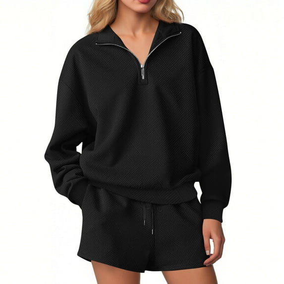 Diufon Womens 2 Piece Outfits Sweat Shorts Sets Oversized Casual Lounge Matching Set Sweatsuit Tracksuit Clothes