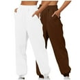 thumbnail image 1 of Diufon Womens 2pc Sweatpants Casual Solid Color Lounge Pants Elastic High Waist Pants with Pockets, 1 of 4