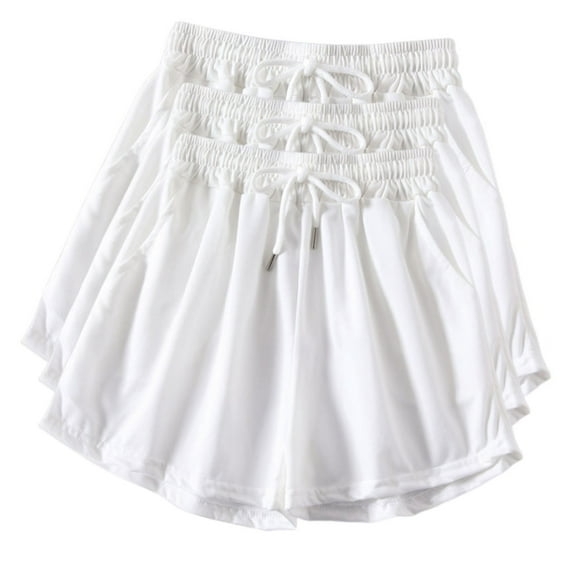 Diufon Womens 3PCS Jogger Shorts Elastic Waist Drawstring Yoga Shorts Solid Color Shorts with Pockets