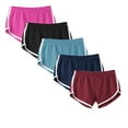 thumbnail image 1 of Diufon Womens 5PCS Yoga Shorts Plus Size Color Block Jogger Shorts Elastic Waist Athletic Shorts, 1 of 2