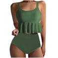 thumbnail image 1 of Diufon Womens Bikini Set with High Waisted Bottoms and Ruffled Hem Tops 2 Piece Swimsuit for Summer Beach, 1 of 6